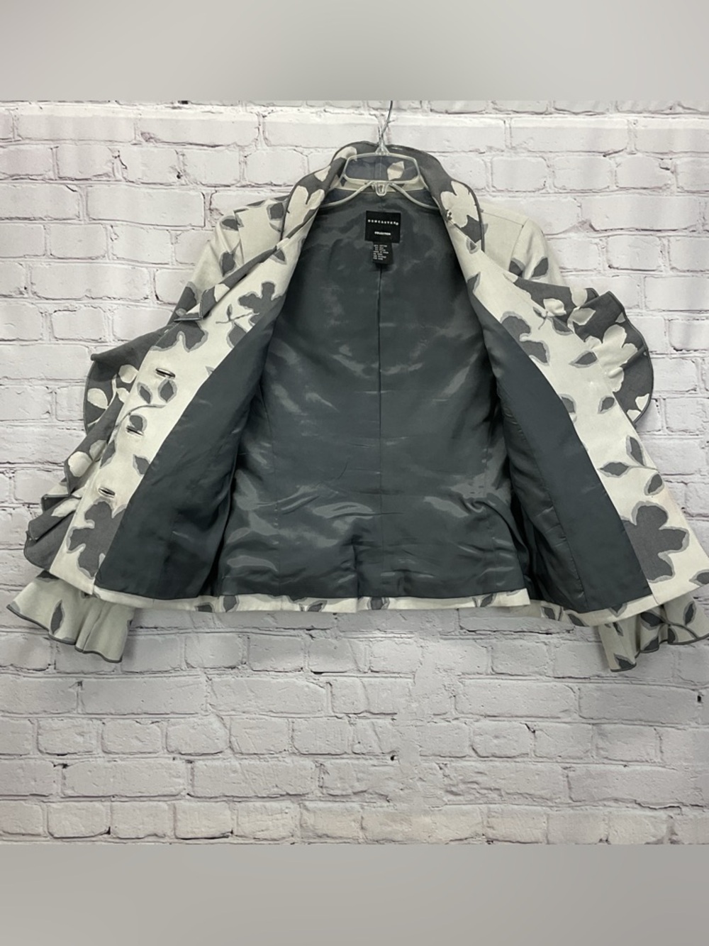 DONCASTER Collection Blazer Women's Size 8 Dark Gray/Lt. Gray Floral Business - Picture 4 of 12